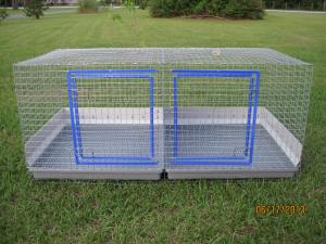 2 hole each 24 x 24 24 W x 48 L x 18 H solid divider Urine guards Custom Build prices vary between $105-200+ depending on options 